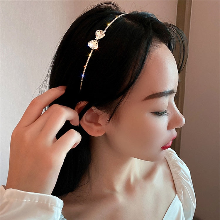 FYUAN Korean Style Rhinestone Hairbands for Women Small Crystal Bowknot HairClip Wedding Hair Accessories Jewelry