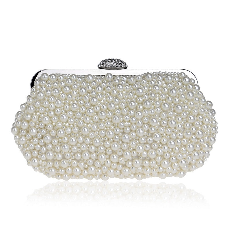 Beaded Diamonds Women Evening Bags Vintage Embroidery Small Pearl Day Clutch Shoulder Chain Handbags Rhinestones Purse