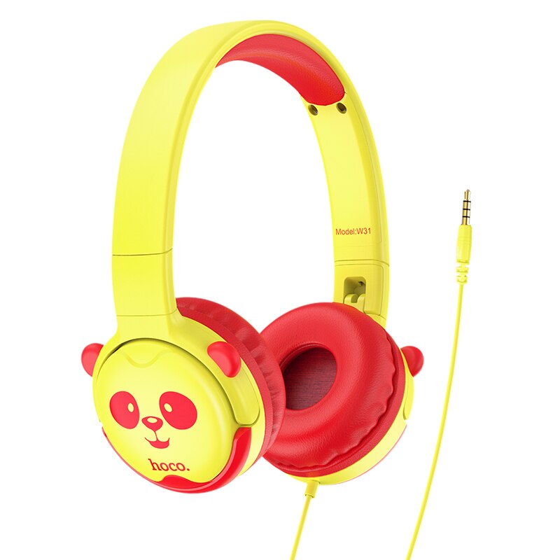 HOCO Childrens Wired Headphones For Kids With Microphone Max 85dB Food Grade Material Over-Ear Kids Headphones For iPad Kindle