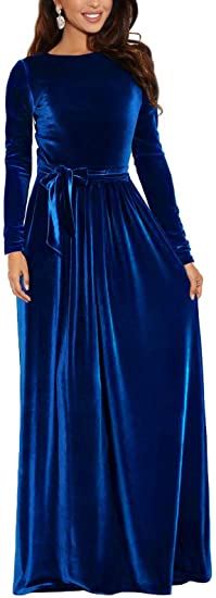 2022 O-neck Long-Sleeve Black Velour Evening Dresses Mermaid Party Gowns Maxi Elegant Multi Female Robes vestidos AE0792