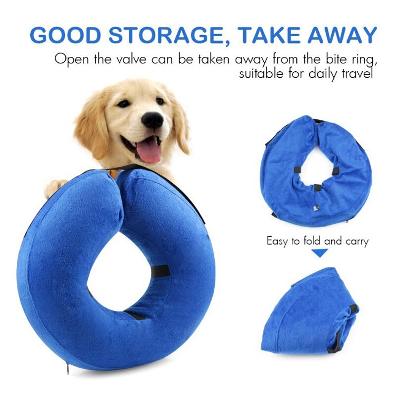 Protective Inflatable Collar for Dogs and Cats Soft Pet Recovery Collar After Surgery Protective