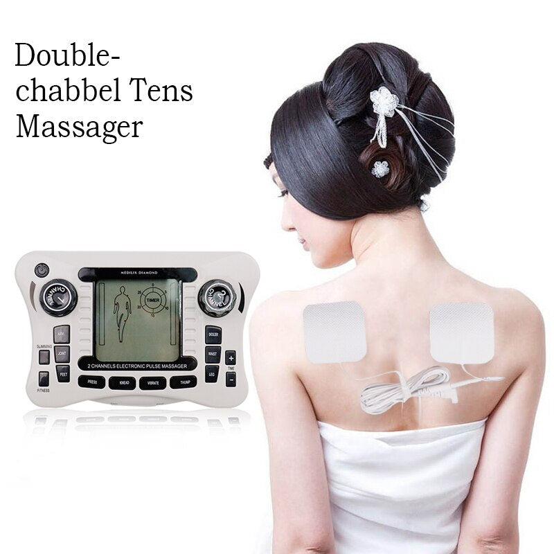 12 Modes Electrical Tens Pulse Massager EMS Muscle Stimulator Acupuncture Digital Frequency Physiotherapy Machine Fat Burner
