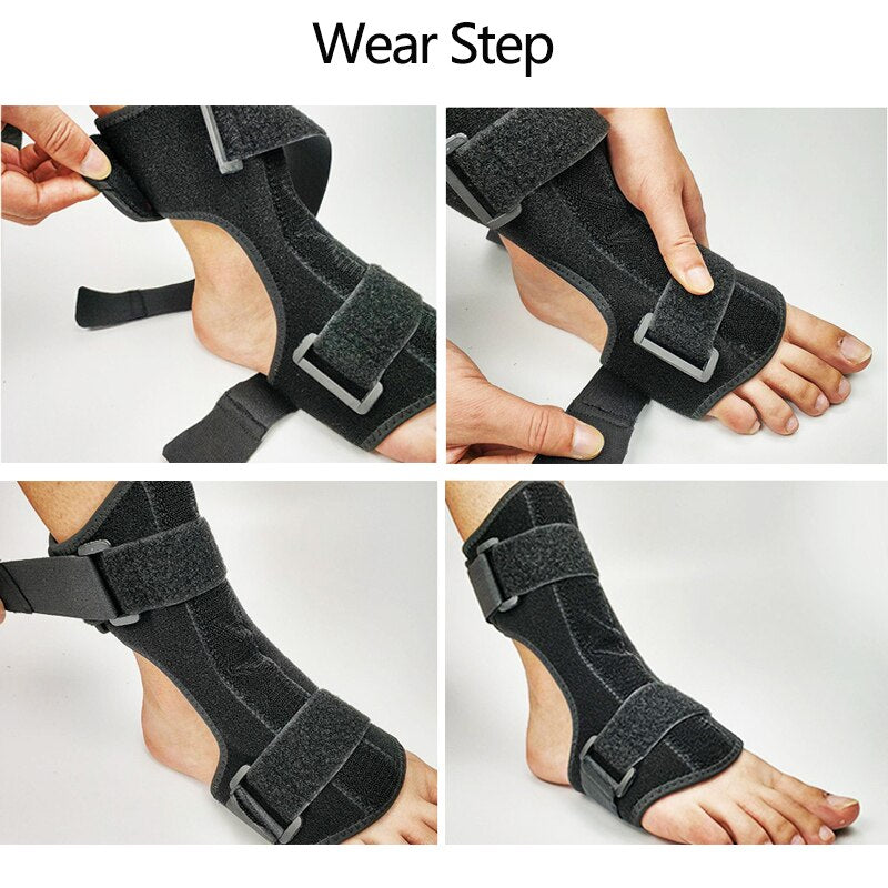 Adjustable Drop Foot Brace Orthosis Plantar Fasciitis Dorsal Splint Support Ankle Orthotic Stabilizer Brace Achilles Tendinitis