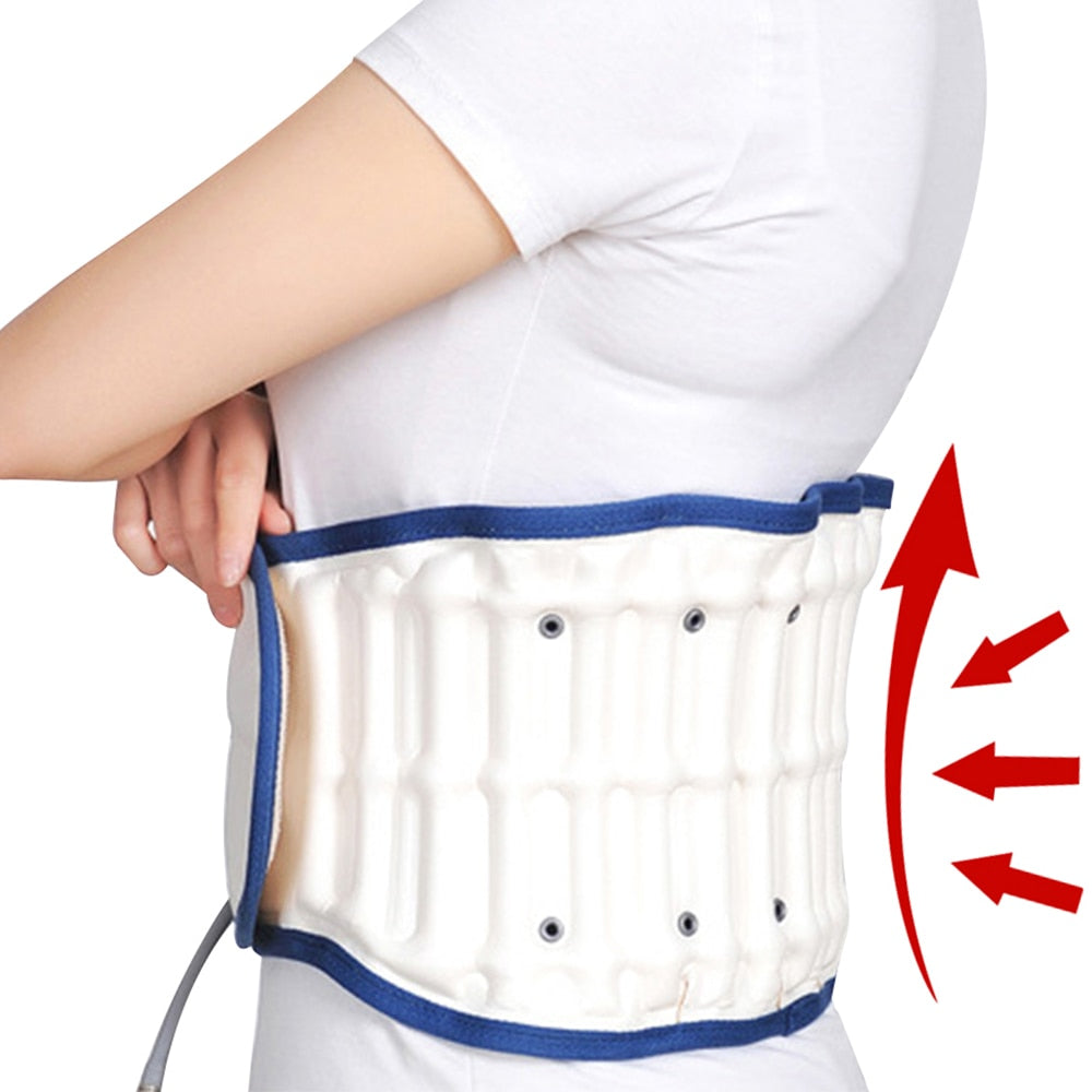 Spinal lumbar Support Back Relief BeltWaist Air Traction Brace Belt Backach Pain Release Massager Unisex Physio Decompression