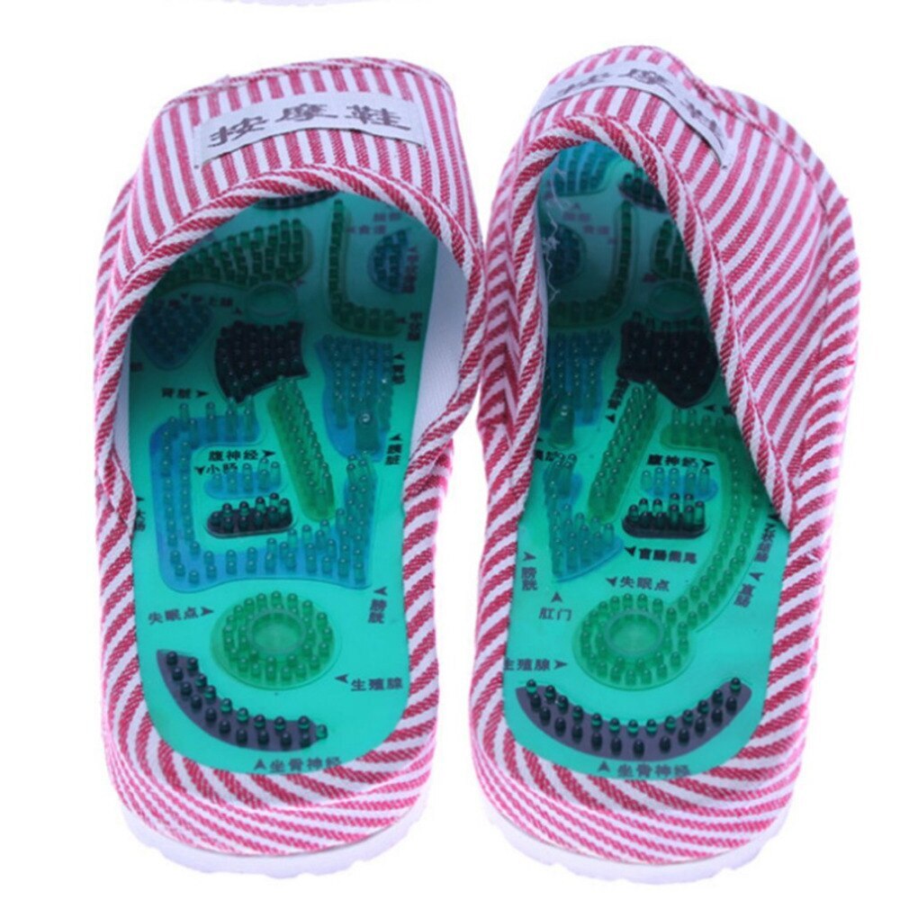 Healthy Striped Pattern Slipper Massage Foot Acupoint Slipper Massage Promote Blood Circulation Relaxation Foot  Care Shoes 25cm