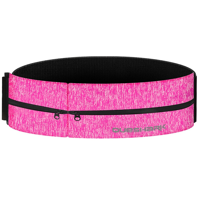 Trail Running Waist Belt Bag Gym Fitness Fanny Pack Elastic Waistband Double Zipper Pocket Racing Bag Sport Phone Case Bag