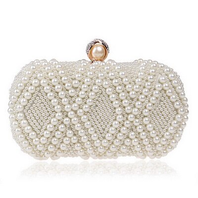 Beaded Diamonds Women Evening Bags Vintage Embroidery Small Pearl Day Clutch Shoulder Chain Handbags Rhinestones Purse