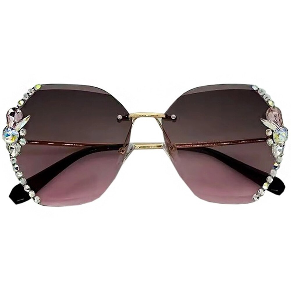 2022 Fashion Brand Design Vintage Rimless Rhinestone Sunglasses Women Men Retro Cutting Lens Gradient Sun Glasses Female UV400