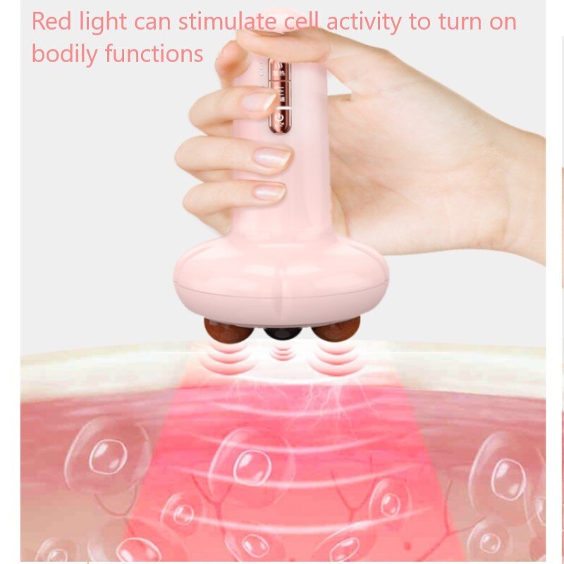 Bian Stone Belly Massager Red Light Therapy Body Stomach Slimming Anti Cellulite Machine Head Stomach Hot Massager Health Care