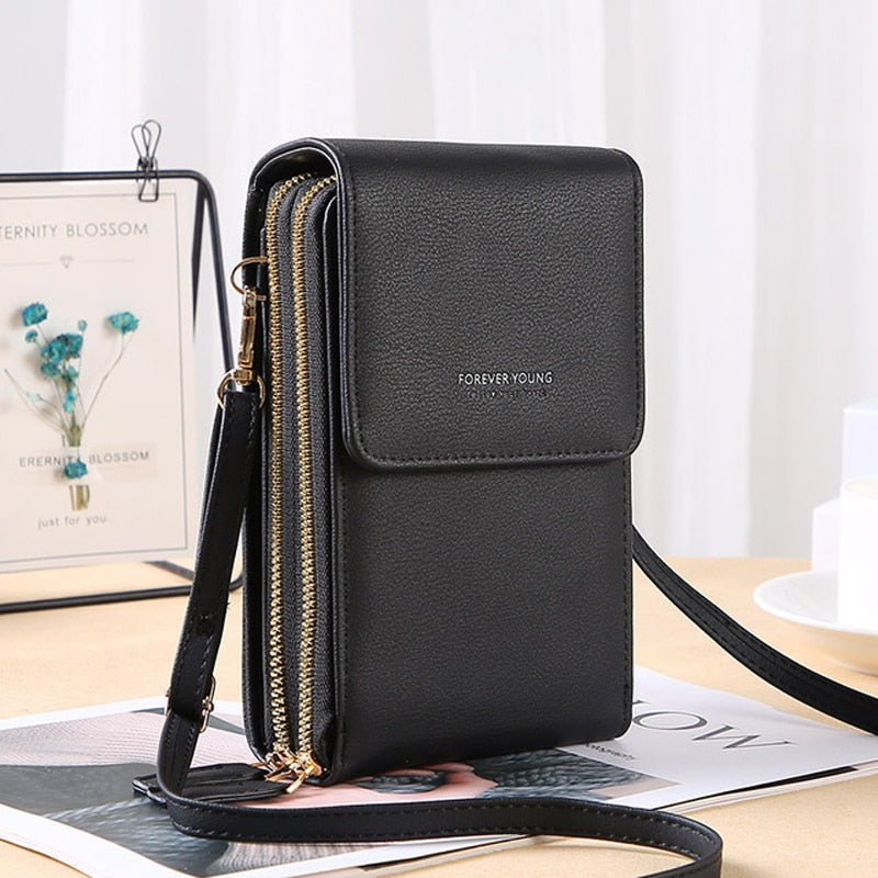 Geestock Women&#39;s Bag Soft Leather Wallets Touch Screen Cell Phone Purse Bags of Strap Handbag Female Crossbody Shoulder Bag