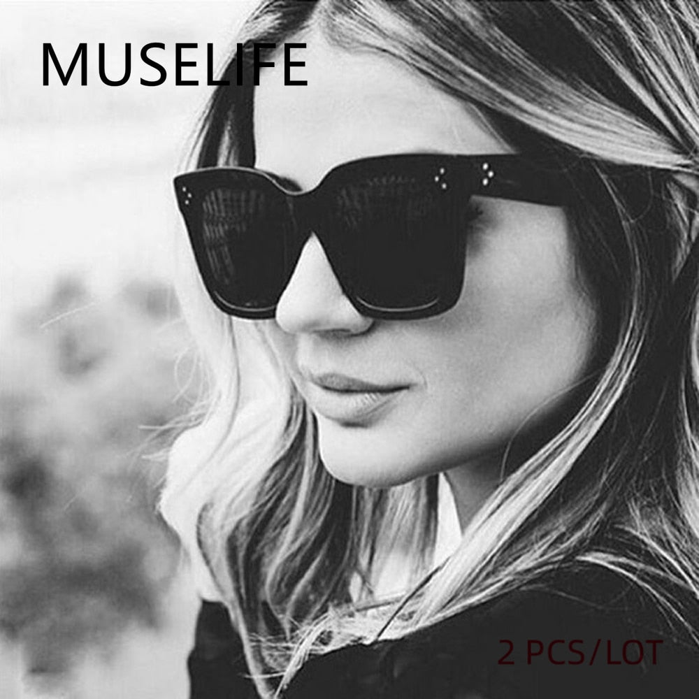 MUSELIFE Vintage Rectangle Women Men Sunglasses Brand Designer Small Sun Glasses Frame Female Lady Eyeglasses UV400