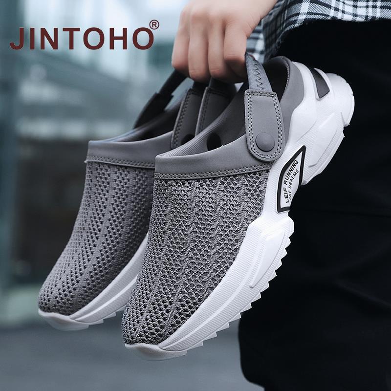 2022 Unisex Summer Sandal Mesh Mules Breathable Padded Beach Flip Flops Shoes Solid Flat Bath Slippers Outside Mens Slippers