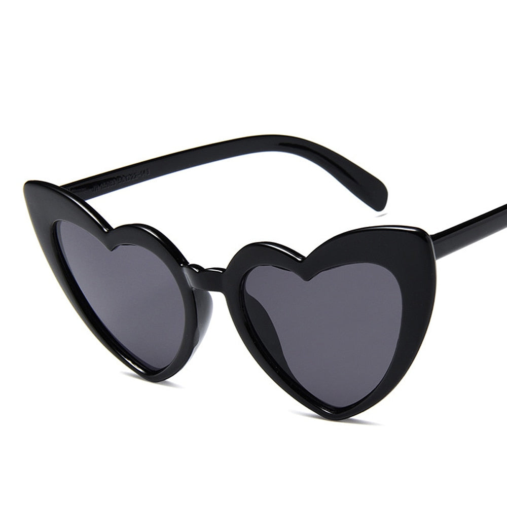 MUSELIFE Love Heart  Big Frame Personality Women Sunglass Fashion Cute Sexy Retro Cat Eye Vintage SunGlasses Pink Female