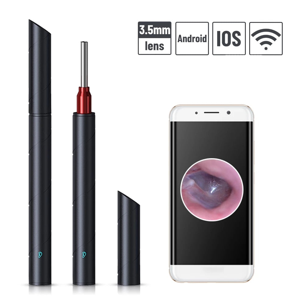 Wifi Ear Endoscope Wireless Video Otoscope Digital Medical Otoscope for IOS Android Tablet 3.5mm Camera 1080*720 Borescope