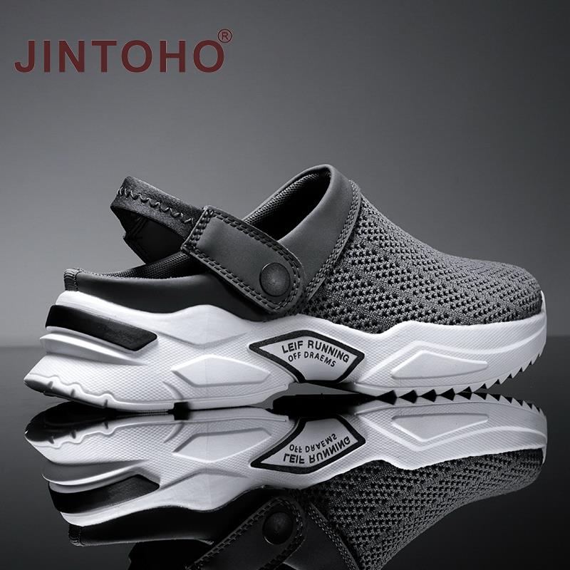 2022 Unisex Summer Sandal Mesh Mules Breathable Padded Beach Flip Flops Shoes Solid Flat Bath Slippers Outside Mens Slippers