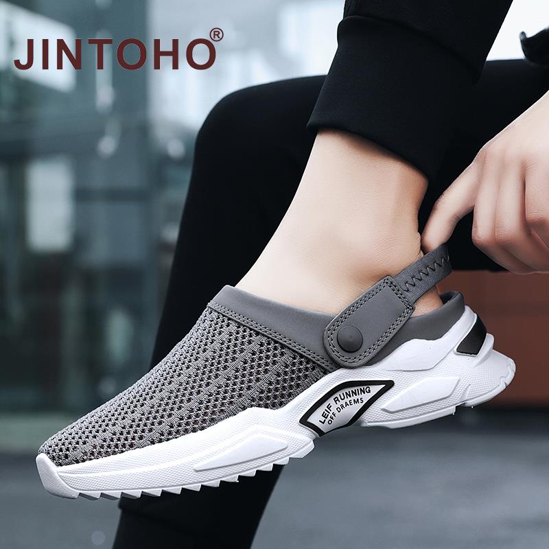 2022 Unisex Summer Sandal Mesh Mules Breathable Padded Beach Flip Flops Shoes Solid Flat Bath Slippers Outside Mens Slippers