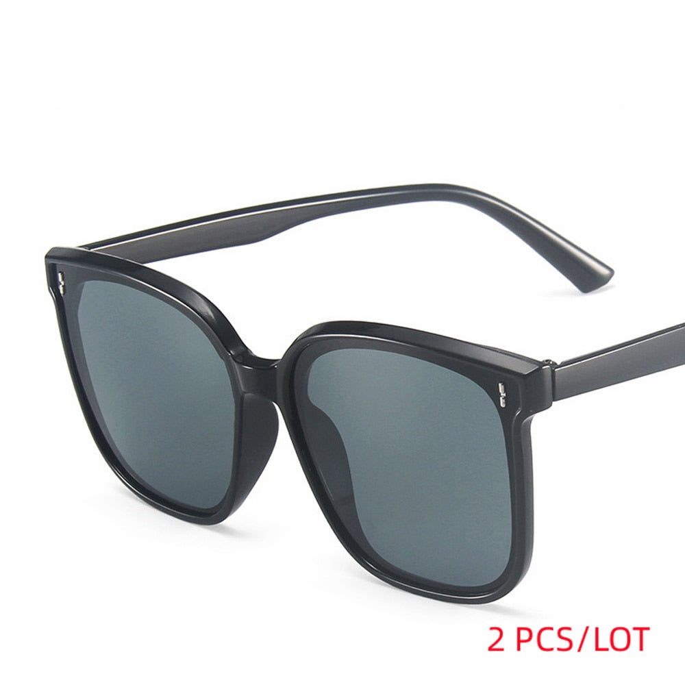 2022 Classic Vintage Square Sunglasses Women Oversized Sunglasses Women Men Retro Black Luxury Sun Glasses Goggle Oculos UV400