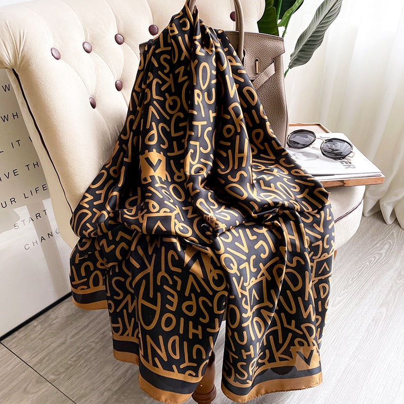 2022 Brand Designer Silk Scarf Female Foulard Bandana Long Shawls Wraps Winter Neck Scarves Pashmina Lady Hijab Luxury New