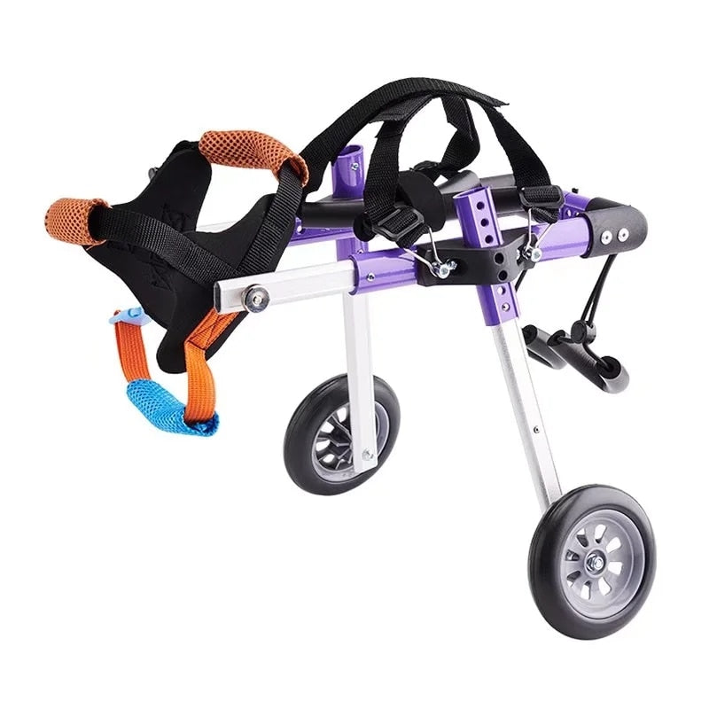 Aluminum Durable Dog Wheelchair Hind Limb Hind Leg Disabled Pet Cat Small Dog Wheelchair For Legs Rehabilitation Teddy Walk Tool