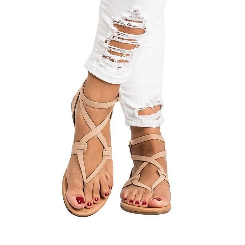 2022 Women Sandals Gladiator Flats Sandals Slippers Sexy Women Summer Shoes Women Peep Toe Women Platform Sandalias Outdoors