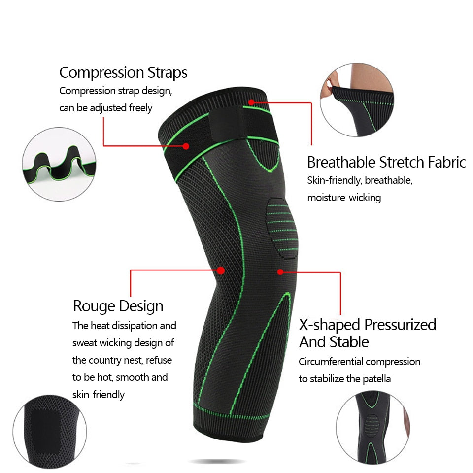 1Pair Lengthen Sports Knee Support Elastic Fabric Breathable Comfort Non Slip Knee Cover Colorful X-shaped Surround Kneepad