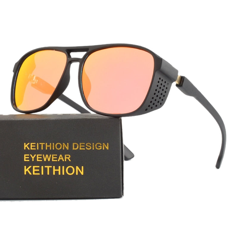 KEITHION Women Retro Shades Fashion Side Shields Style Square Sun Glasses Men Driving Steampunk Goggles Sunglasses