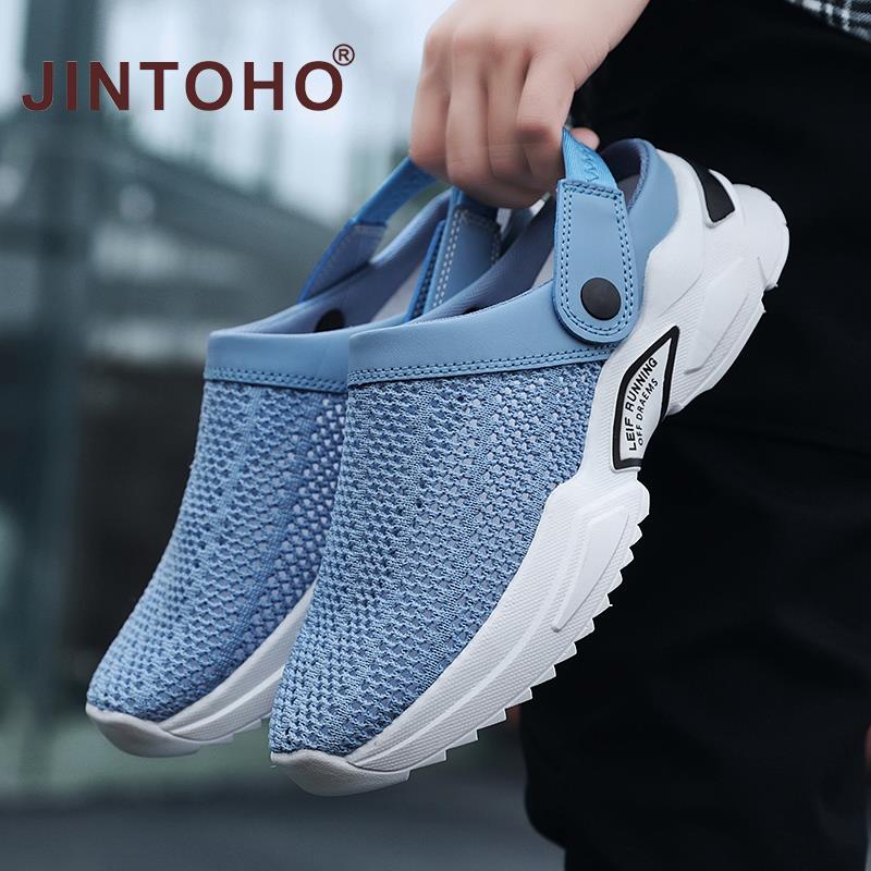 2022 Unisex Summer Sandal Mesh Mules Breathable Padded Beach Flip Flops Shoes Solid Flat Bath Slippers Outside Mens Slippers