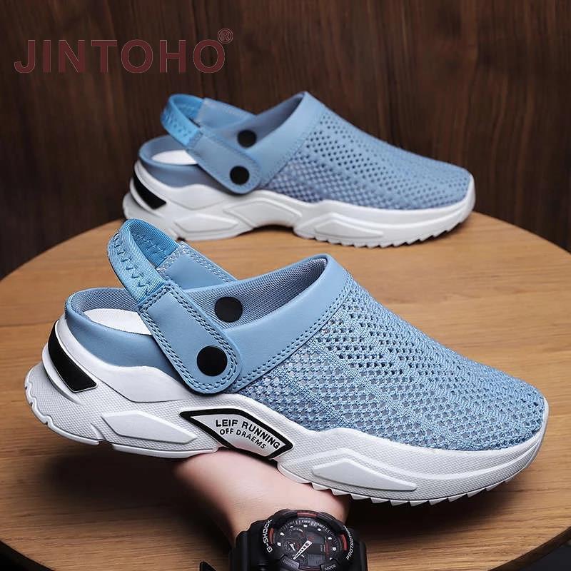 2022 Unisex Summer Sandal Mesh Mules Breathable Padded Beach Flip Flops Shoes Solid Flat Bath Slippers Outside Mens Slippers