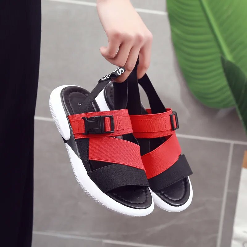 Women Sports Sandals Breathable New Summer Casual Thick Bottom Beach Flat Shoes Sandalias Femmes Mujer Comodas Verano 2022