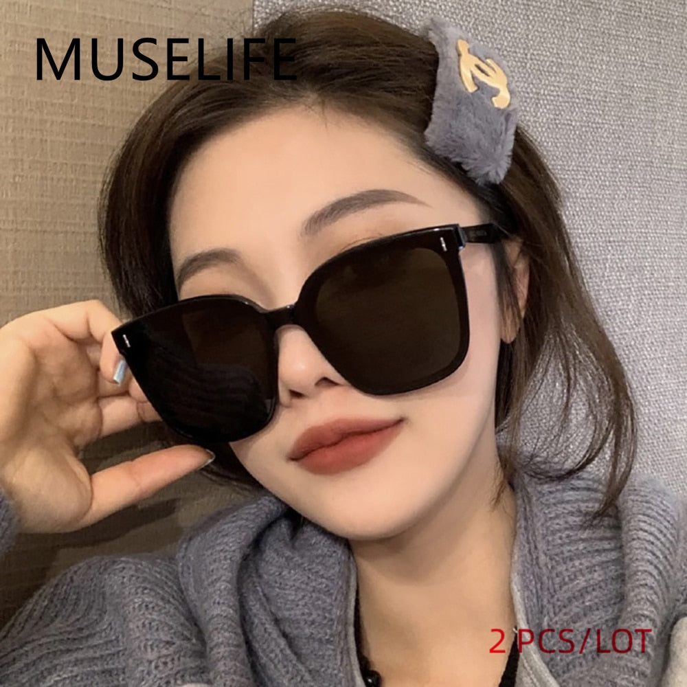 2022 Classic Vintage Square Sunglasses Women Oversized Sunglasses Women Men Retro Black Luxury Sun Glasses Goggle Oculos UV400