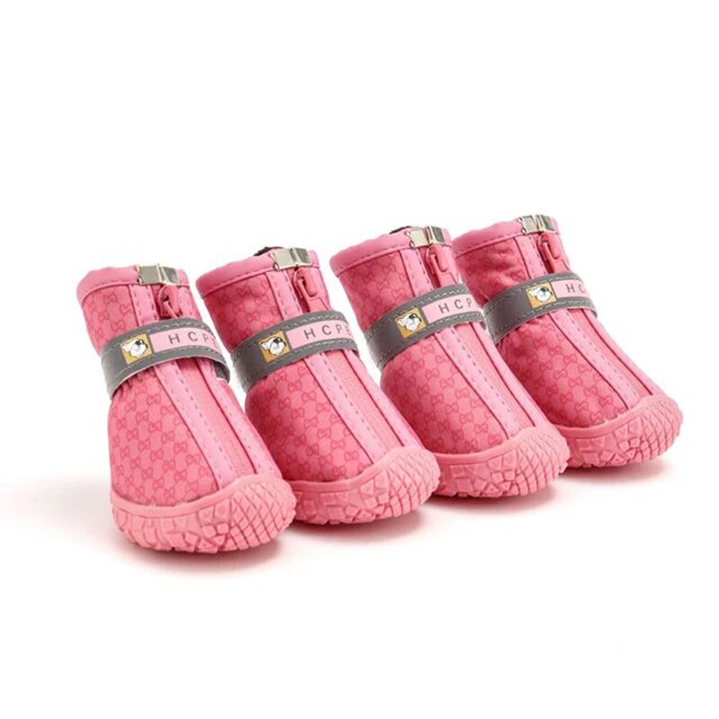 Shoes for Small Dogs with Reflective Stripe Rugged Anti-Slip Rubber Sole Dog Boots Waterproof Puppy Shoes Chihuahua Teddy Hiking