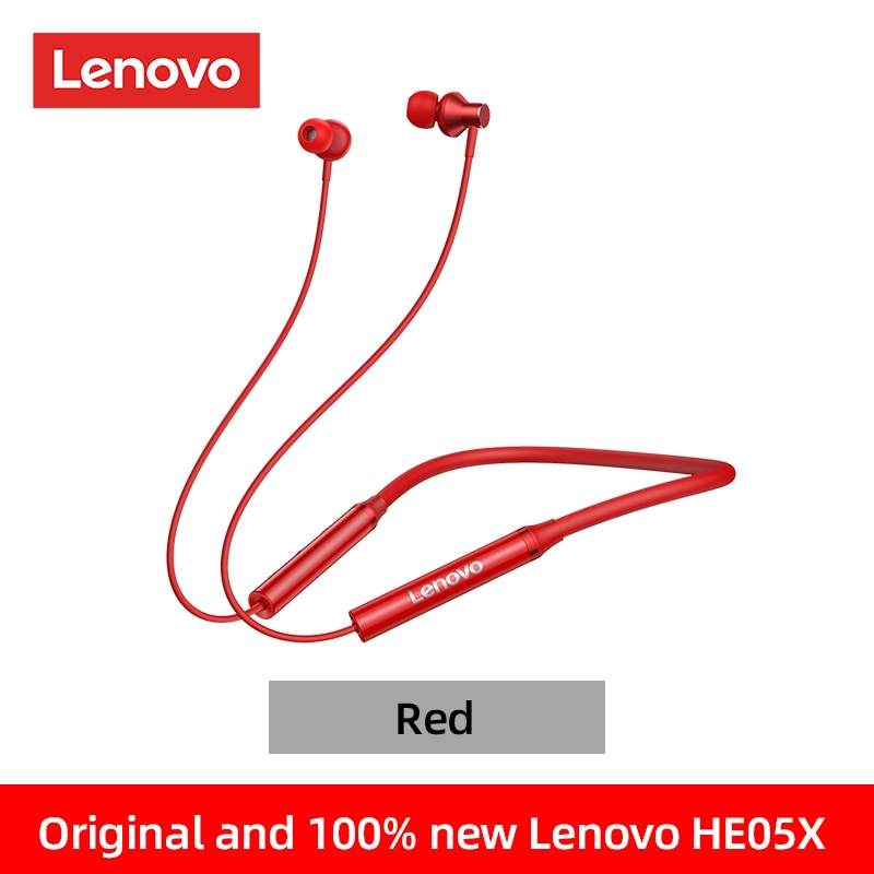 Origial Lenovo HE05X Bluetooth Earphones Earphone Waterproof Earplugs HIFI Sound Magnetic Neckband Headset Sports Headphone