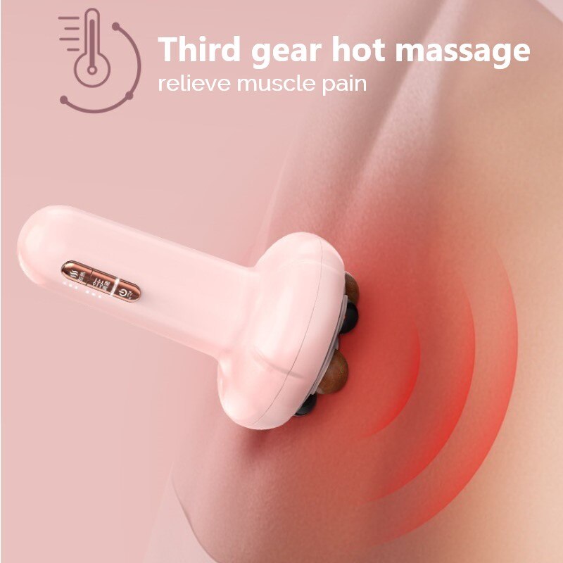 Electric Bian Stone Massage Red Light Heating Therapy Lose Weight Anti Cellulite Machine Fat Burning Neck Abdominal Leg Massager