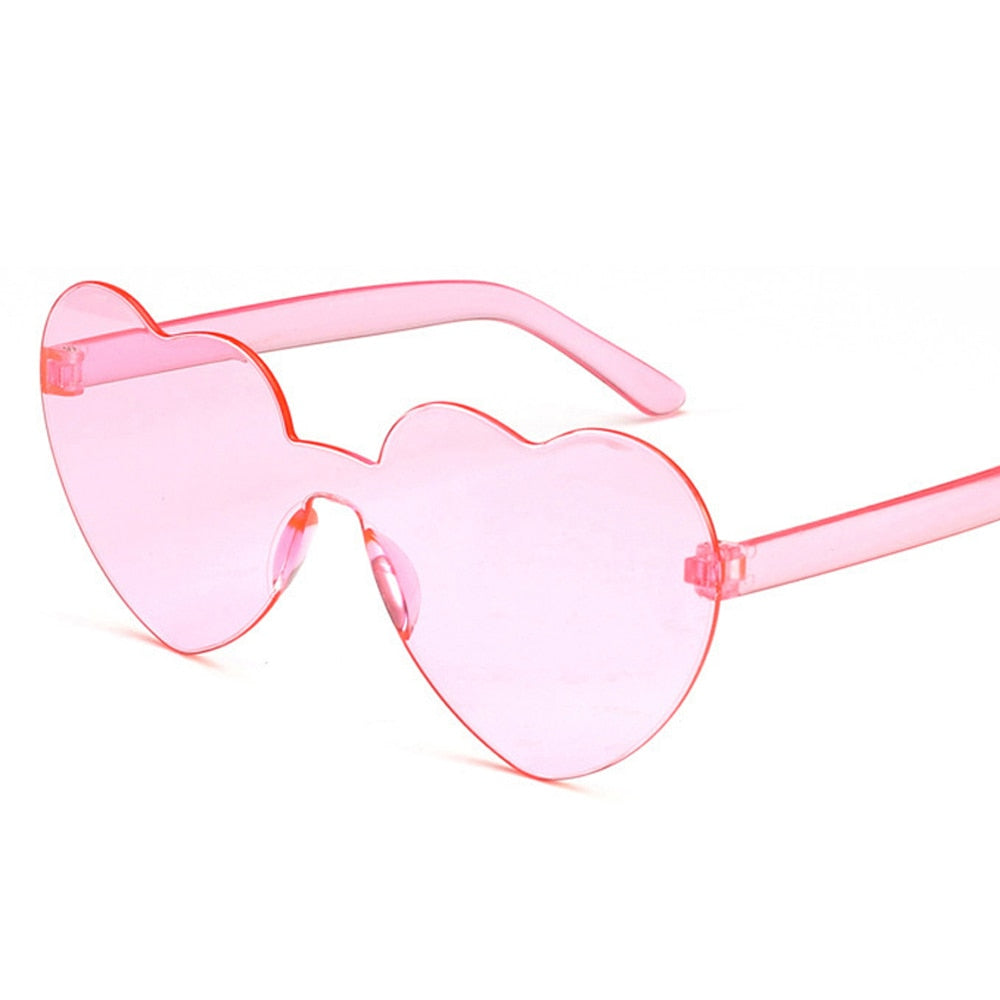 MUSELIFE New Three Piece Love Heart Lens Sunglasses Women Transparent Plastic Glasses Style Sun Glasses Female Clear Candy Color