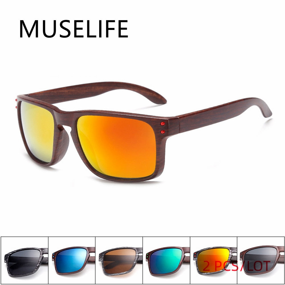 MUSELIFE Women&#39;s Glasses Natural  Wooden Sunglasses Men Fashion Sun Glasses Original Wood Oculos de sol