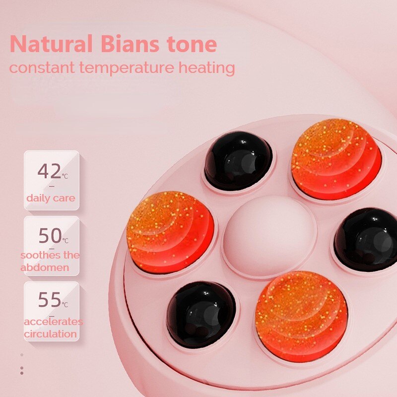 Electric Bian Stone Massage Red Light Heating Therapy Lose Weight Anti Cellulite Machine Fat Burning Neck Abdominal Leg Massager