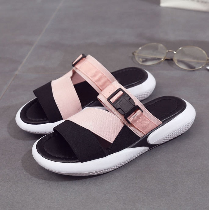 Women Sports Sandals Breathable New Summer Casual Thick Bottom Beach Flat Shoes Sandalias Femmes Mujer Comodas Verano 2022