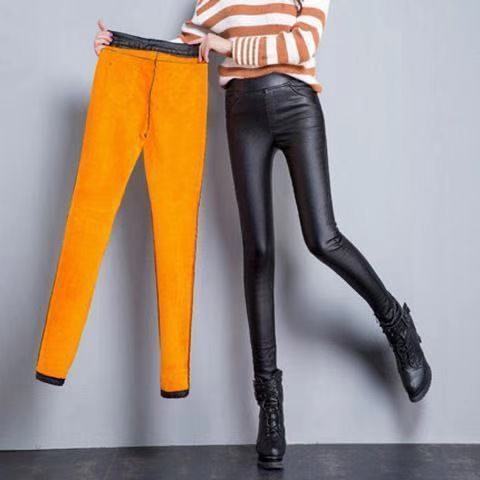 Autumn Winter women leather pants High elastic shiny trousers slim female pencil leather pants women pantalon femme  clothe