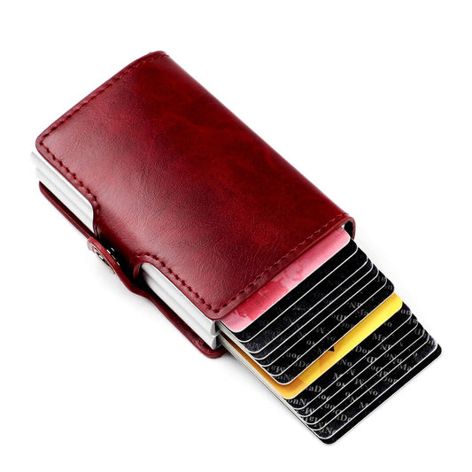 Women&#39;s  Card Case Rfid Smart PU Leather Mini Metal Wallet for Women