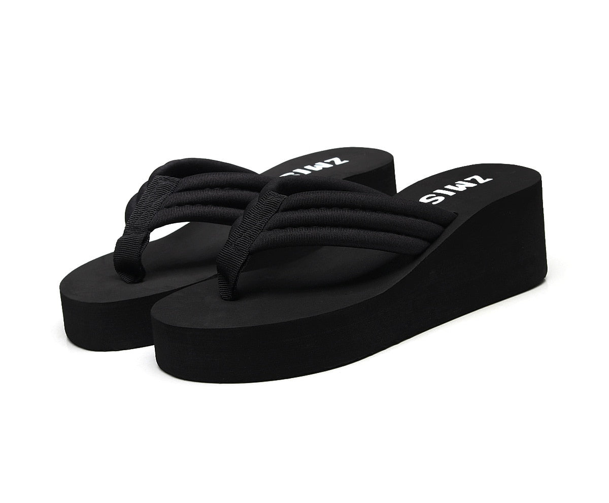 Sandals Woman Summer 2022 Flip Flops Platform Outside Wedges Beach Slippers Cute Shoes Sandals 5Cm Woman Slides