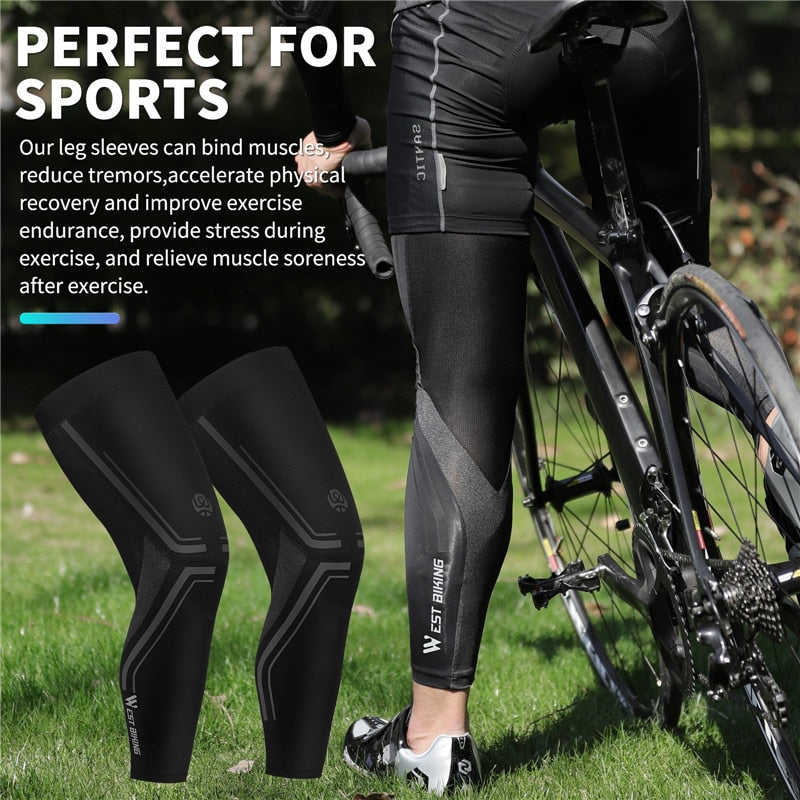 WEST BIKING Cycling Leg Warmers Men Women MTB Bike Bicycle Sports Running Basketball Soccer Compression Leggings UV Protection