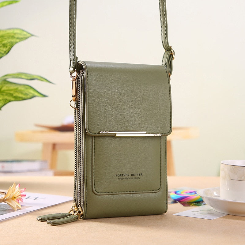Geestock Women&#39;s Bag Soft Leather Wallets Touch Screen Cell Phone Purse Bags of Strap Handbag Female Crossbody Shoulder Bag