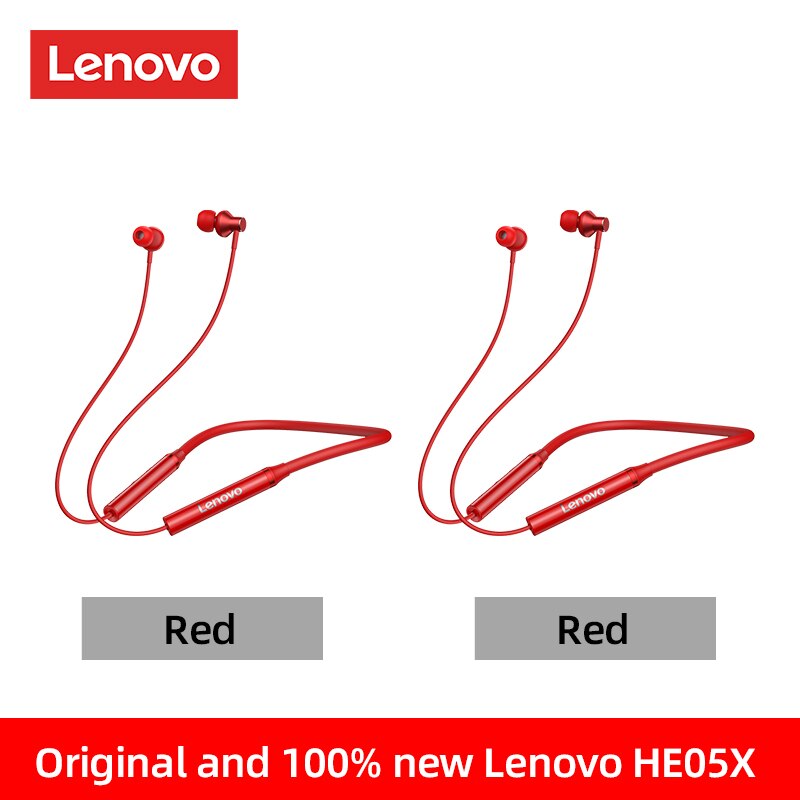 Origial Lenovo HE05X Bluetooth Earphones Earphone Waterproof Earplugs HIFI Sound Magnetic Neckband Headset Sports Headphone